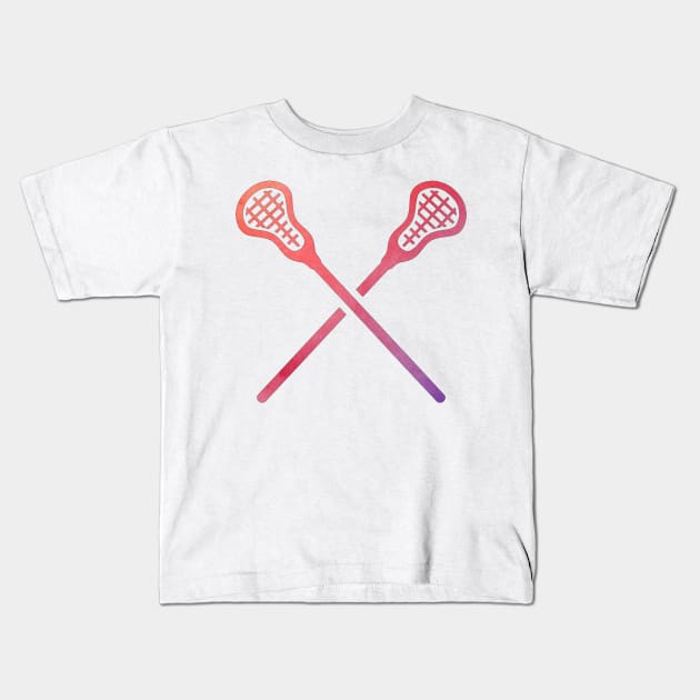 Lacrosse Stick Multicolored Kids T-Shirt by hcohen2000